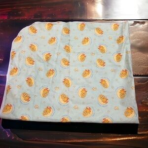 Vintage Big Bird Little Stars Baby Blanket Green Yellow Sesame Street